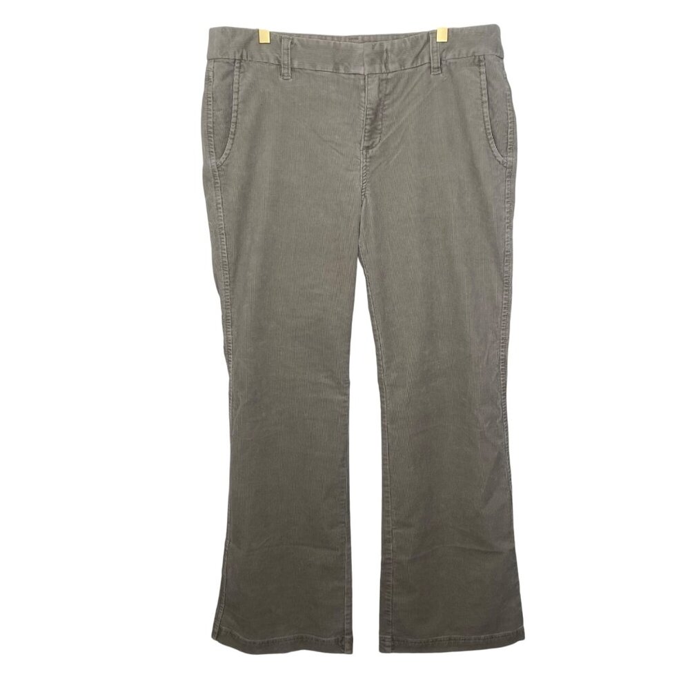 Eddie Bauer Womens Beige‎ Corduroy Pants Size 10 Wide Leg Med Rise